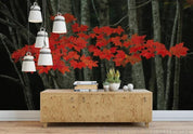 3D Forest Red Maple Leaves Painting Wall Mural Wallpaper GD 1200- Jess Art Decoration