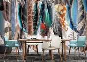 3D Modern Simple Freehand Colors Feathers Wall Mural Wallpaper GD 1081- Jess Art Decoration