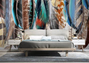 3D Modern Simple Freehand Colors Feathers Wall Mural Wallpaper GD 1081- Jess Art Decoration