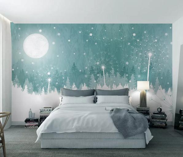 3D Abstract Forest Moon Night Wall Mural Wallpaper 463- Jess Art Decoration