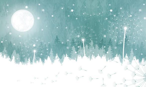 3D Abstract Forest Moon Night Wall Mural Wallpaper 463- Jess Art Decoration