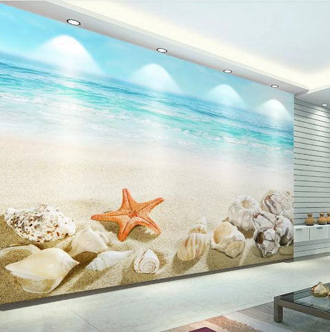 3D Blue Sea Beach Sky Wall Mural Wallpaper 300- Jess Art Decoration