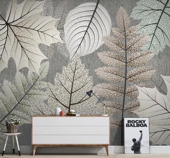 3D Retro Maple Leaves Wall Mural Wallpaper 329- Jess Art Decoration