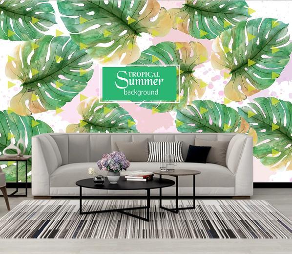 3D Green Tropical Palm Leaves Wall Mural Wallpaper 410- Jess Art Decoration