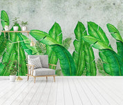 3D Green Tropical Plants Leaves Wall Mural Wallpaper 409- Jess Art Decoration