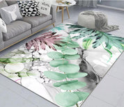 3D Hand Painted Green Pink Leaves Non-Slip Rug Mat 8- Jess Art Decoration