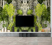 3D Green Tropical Plants Leaves Wall Mural Wallpaper 407- Jess Art Decoration