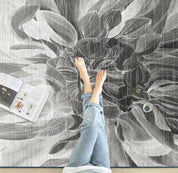 3D Abstract Grey Flowers Non-Slip Rug Mat 94- Jess Art Decoration