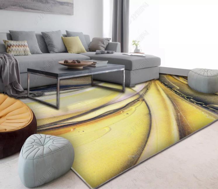 3D Abstract Yellow Art Pattern Non-Slip Rug Mat 135- Jess Art Decoration