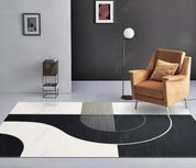 3D Abstract Black White Geometric Pattern Non-Slip Rug Mat 143- Jess Art Decoration