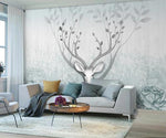 3D Green Floral Elk Wall Mural Wallpaper 115- Jess Art Decoration