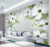 3D White Flower Wall Mural Wallpaper 230- Jess Art Decoration