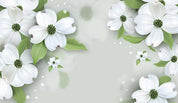 3D White Flower Wall Mural Wallpaper 230- Jess Art Decoration