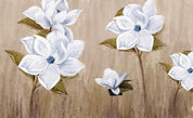3D White Floral Wall Mural Wallpaper 498- Jess Art Decoration