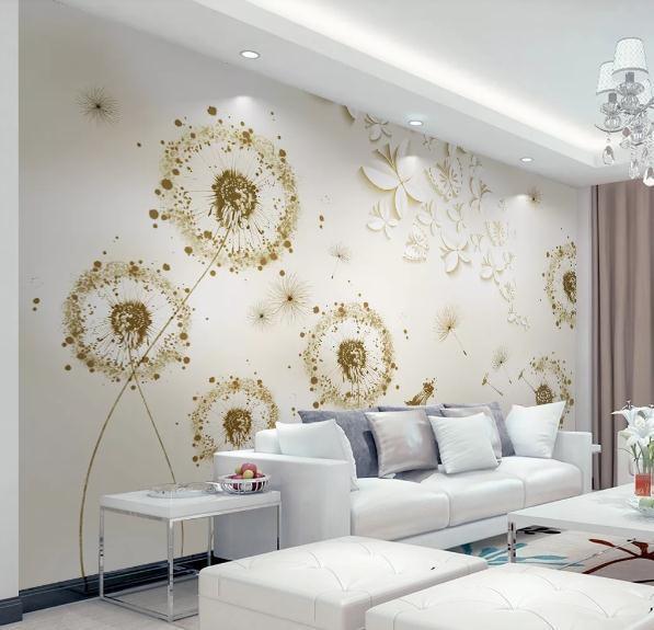 3D Dandelion Butterfly Wall Mural Wallpaper 350- Jess Art Decoration