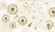 3D Dandelion Butterfly Wall Mural Wallpaper 350- Jess Art Decoration