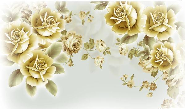 3D Yellow Rose Floral Wall Mural Wallpaper 355- Jess Art Decoration