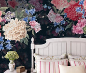 3D Black Peony Flower Wall Mural Wallpaper 242- Jess Art Decoration