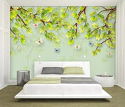 3D Green Grape Leaves Wall Mural Wallpaper 314- Jess Art Decoration