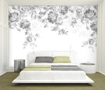 3D Black White Rose Wall Mural Wallpaper 340- Jess Art Decoration