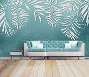 3D Blue Tropical Leaves Wall Mural Wallpaper 179- Jess Art Decoration