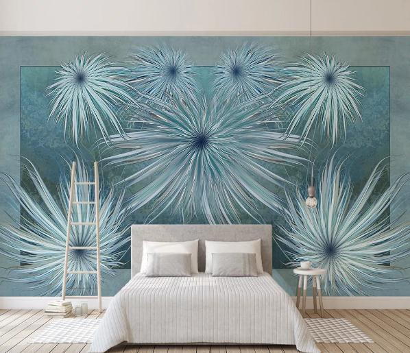 3D Blue Floral Wall Mural Wallpaper 169- Jess Art Decoration