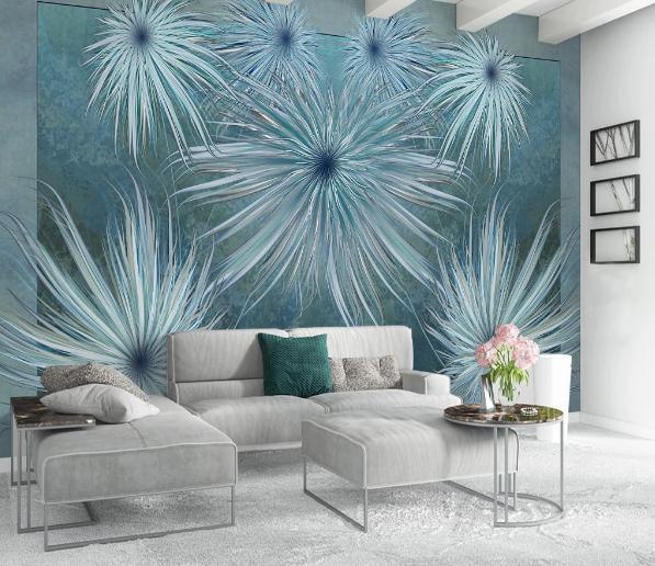 3D Blue Floral Wall Mural Wallpaper 169- Jess Art Decoration