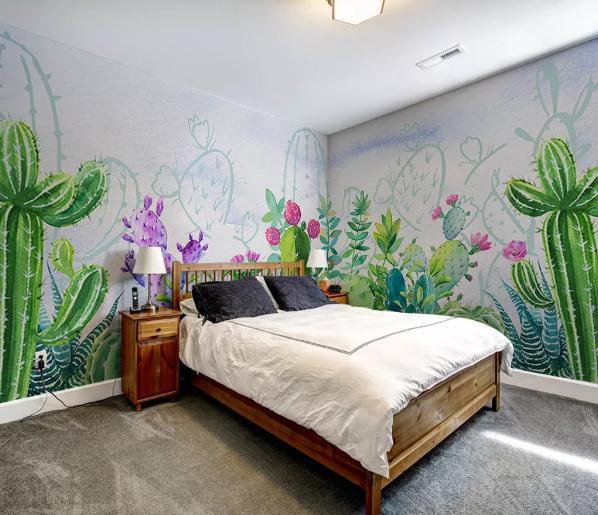 3D Green Cactus Wall Mural Wallpaper 189- Jess Art Decoration