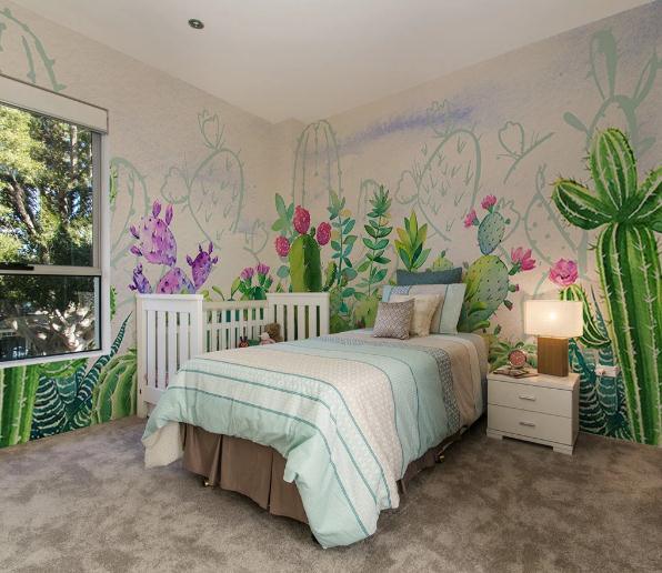 3D Green Cactus Wall Mural Wallpaper 189- Jess Art Decoration