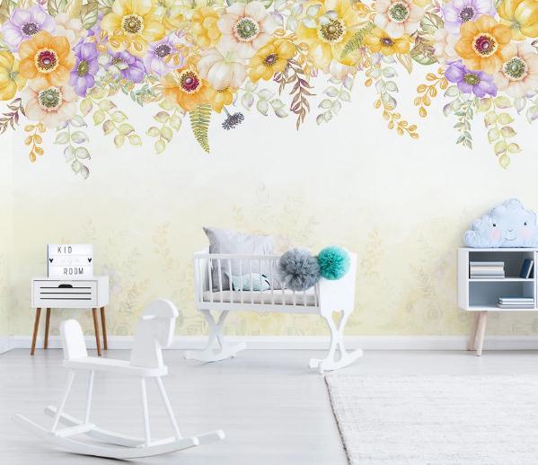 3D Yellow Floral Wall Mural Wallpaper 441- Jess Art Decoration