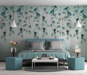 3D Green Leaves Branch Wall Mural Wallpaper 477- Jess Art Decoration