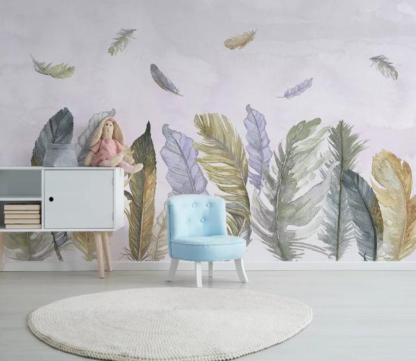 3D Feather Wall Mural Wallpaper 414- Jess Art Decoration