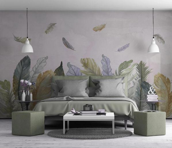 3D Feather Wall Mural Wallpaper 414- Jess Art Decoration