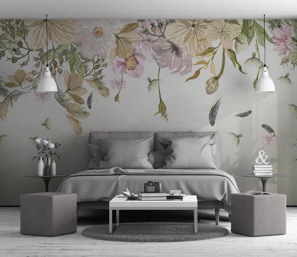 3D Floral Feather Wall Mural Wallpaper 447- Jess Art Decoration