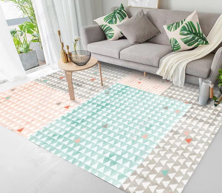 3D Abstract Color Triangle Non-Slip Rug Mat 290- Jess Art Decoration