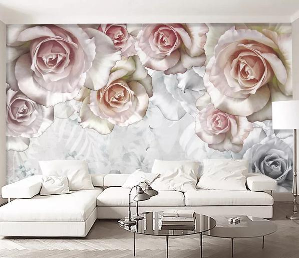 3D Pink Floral Wall Mural Wallpaper 449- Jess Art Decoration