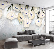 3D Yellow Floral Butterfly Wall Mural Wallpaper 418- Jess Art Decoration