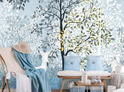 3D Blue Forest Elk Wall Mural Wallpaper 460- Jess Art Decoration