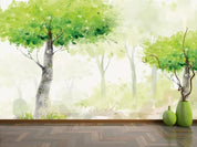 3D Green Trees Forest Wall Mural Wallpaper 331- Jess Art Decoration