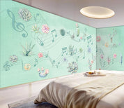 3D Green Cactus Succulents Music Wall Mural Wallpaper 266- Jess Art Decoration