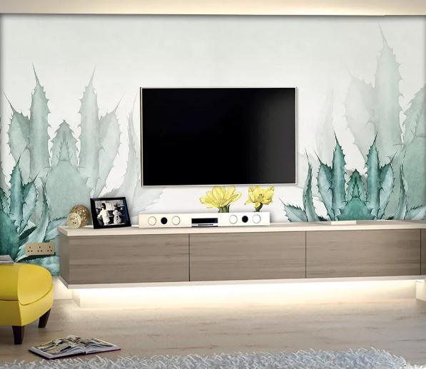 3D Green Plants Cactus Narcissus Wall Mural Wallpaper 377- Jess Art Decoration