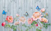 3D Board Rose Butterfly Wall Mural Wallpaper 270- Jess Art Decoration