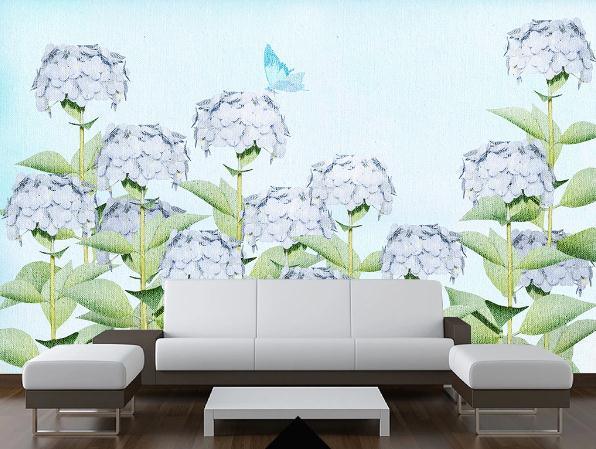 3D Hydrangea Wall Mural Wallpaper 496- Jess Art Decoration