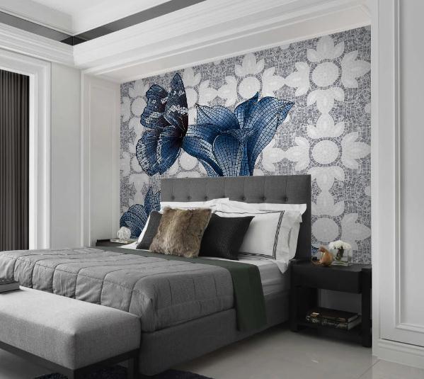 3D Blue Grey Floral Wall Mural Wallpaper 248- Jess Art Decoration