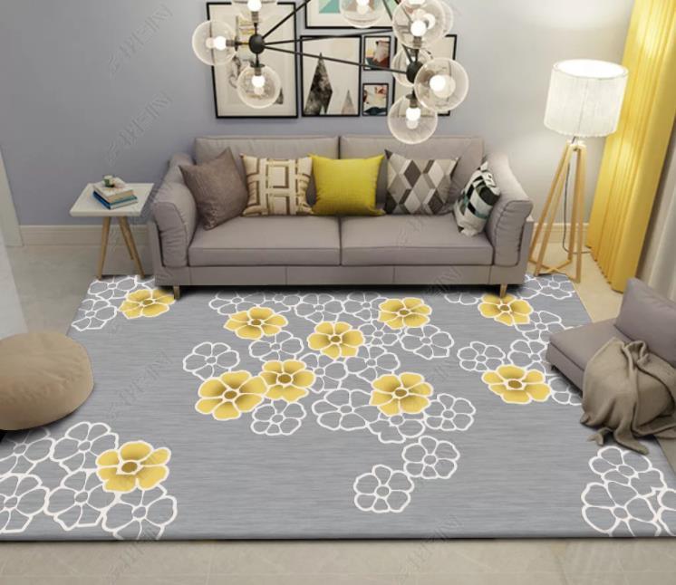 3D Yellow Plum Blossom Pattern Non-Slip Rug Mat 69- Jess Art Decoration