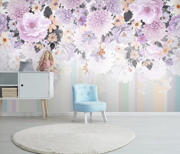 3D Purple Floral Wall Mural Wallpaper 428- Jess Art Decoration