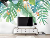 3D Tropical Plants Leaves Butterfly Wall Mural Wallpaper 146- Jess Art Decoration