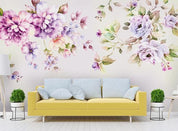 3D Pink Purple Floral Wall Mural Wallpaper 484- Jess Art Decoration