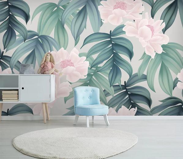 3D Green Floral Leaves Wall Mural Wallpaper 204- Jess Art Decoration