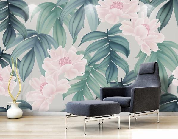 3D Green Floral Leaves Wall Mural Wallpaper 204- Jess Art Decoration